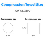 100 Pcs Mini Compressed Towels, Disposable Face Compressed Towel, Compressed Hand Wipe, Camping towel, Portable Compressed Coin Tissue