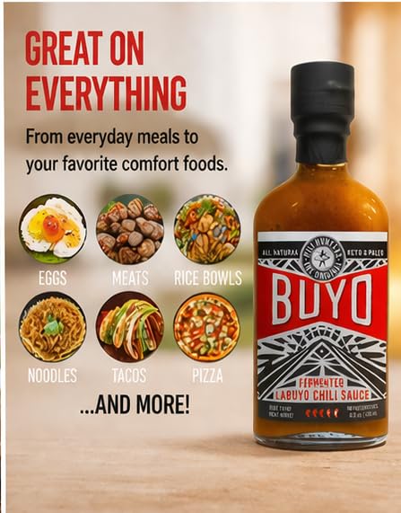 Pili Hunters Buyo Filipino Fermented Chili Hot Sauce (3.4 oz) - Siling Labuyo Small-Batch Barrel-Fermented Sauce, Keto, Paleo, Vegan, Gluten-Free, No
