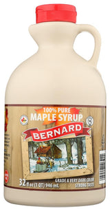 BERNARD - Pure Maple Syrup, Grade A Very Dark, Strong Taste, 3x32oz