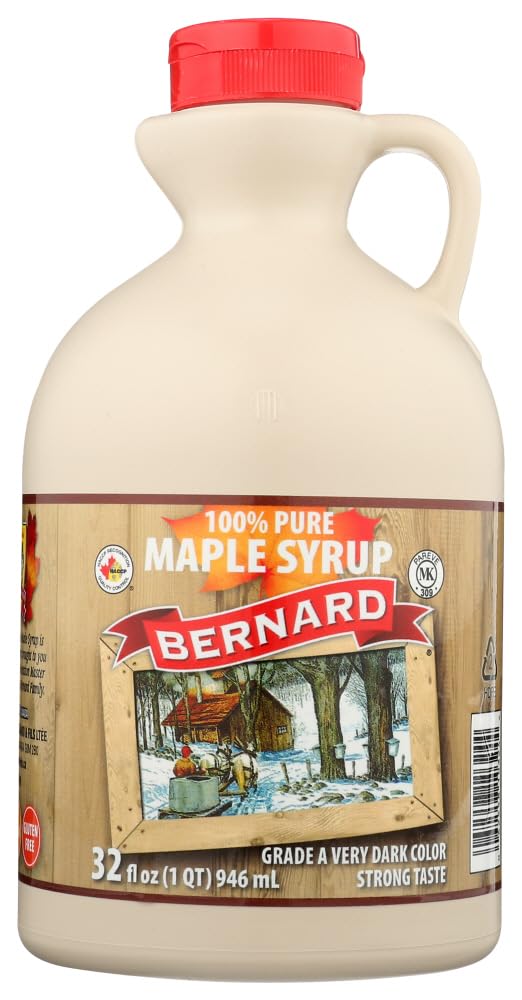 BERNARD - Pure Maple Syrup, Grade A Very Dark, Strong Taste, 3x32oz