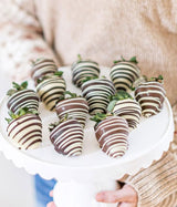 From You Flowers Belgian Chocolate Covered Strawberries - 12 Fresh Dipped Milk, White & Dark Chocolate Berries for Birthday & Anniversary