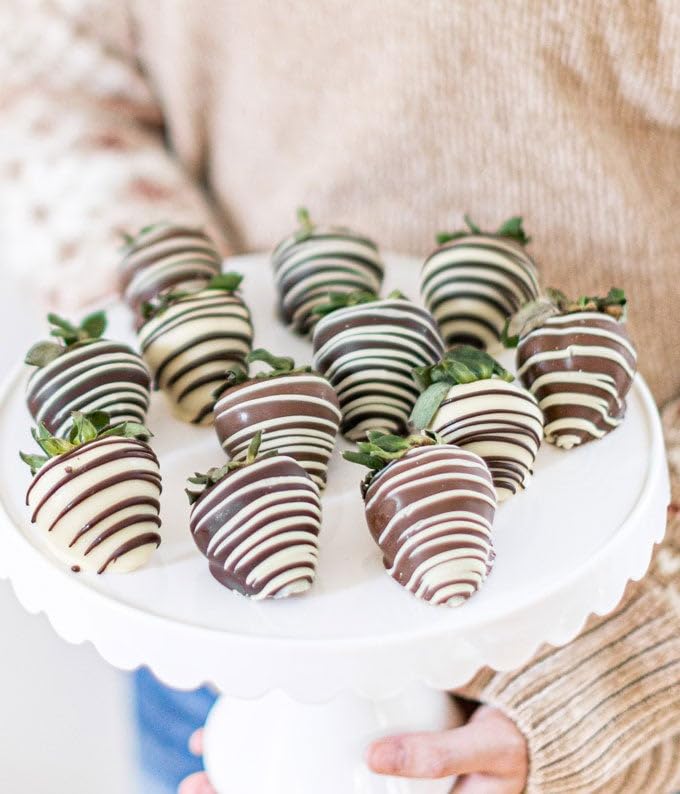 From You Flowers Belgian Chocolate Covered Strawberries - 12 Fresh Dipped Milk, White & Dark Chocolate Berries for Birthday & Anniversary