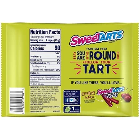 NEW Sweetarts Sour Apple Soft & Chewy Ropes Net Wt 3.5 oz (4)