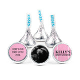 108ct Custom Baby Shower Stickers with Sonogram Photo for Kisses - Pink