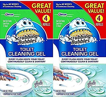 Mega Value Scrubbing Bubbles Toilet Cleaning Gel Fresh, 2 Dispensers, 8 Refills, 48 Gel Stamps, 10.72oz