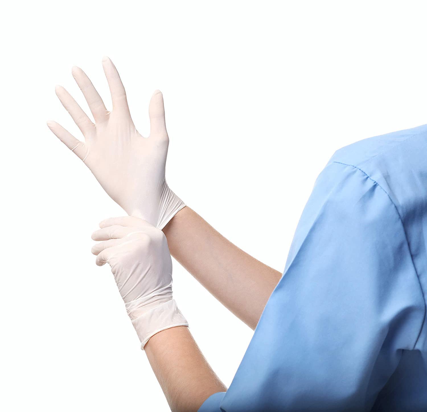 Eco Craft Stix Disposable Latex Gloves Powder Free Cleaning Gloves and Foodservice Gloves. Size Large Pack of 100CT, White