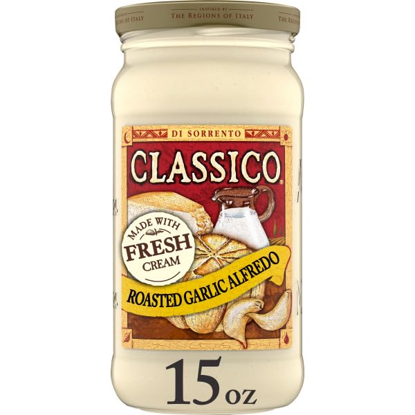 Classico Cream Sauce Trio, Italian Pasta Topping, Rich and Creamy Recipe, Extra Creamy, Roasted Garlic and Four Cheese, 15 Ounce (Variety Pack)