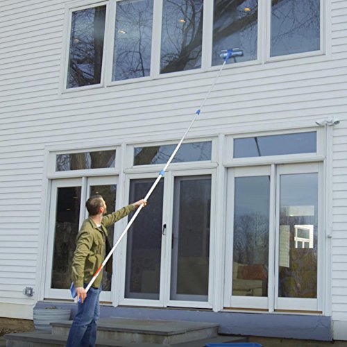 Unger Professional 2-in-1 Squeegee & Scrubber - 10” Window Cleaning Tool - Cleaning Supplies, Squeegee for Window Cleaning, Commercial & Residential