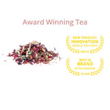 JusTea LITTLE BERRY HIBISCUS | Loose Leaf Herbal Tea | Tin with Hand Carved Tea Spoon | 40+ Cups (3.2oz) | Caffeine Free | Award-Winning | Fair Trade