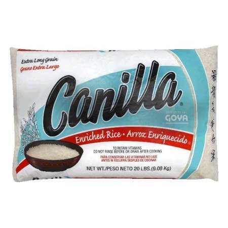 Goya Canilla Enriched Extra Long Grain Rice, 20 LB, Arroz Enriquecido de Grano Extra Largo