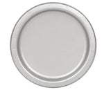 Silver Solid Round Paper Dessert Plates (17cm) 20 Count - Vibrant Paper Plates for Parties and Events, Perfect for Appetizers, Snacks, and Desserts