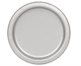 Silver Solid Round Paper Dessert Plates (17cm) 20 Count - Vibrant Paper Plates for Parties and Events, Perfect for Appetizers, Snacks, and Desserts