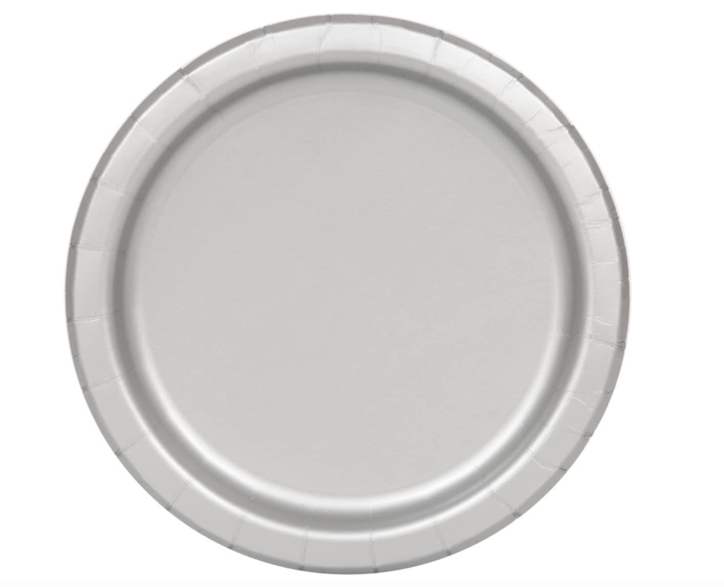 Silver Solid Round Paper Dessert Plates (17cm) 20 Count - Vibrant Paper Plates for Parties and Events, Perfect for Appetizers, Snacks, and Desserts