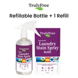 Truly Free Laundry Stain Remover Spray for Clothes - Removes Tough, Dried-In Stains on Whites & Colors -Natural Ingredients - Gentle Yet Powerful