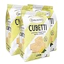 Dolcetto Cubetti Wafer Cookies, Lemon Flavor, 8.8 Ounce (Pack of 3), Cream Filled Bite Sized Crispy Wafer Cookies, Made in Italy, Halal