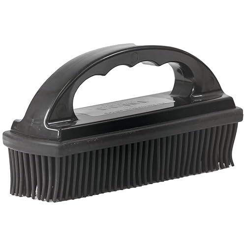 Hi-Tech Rubber Pet Hair Removal Brush with Grip - Reusable Dog & Cat Hair Remover for Car Seats, Upholstery & Carpets - Easy-Clean Rubber Bristles