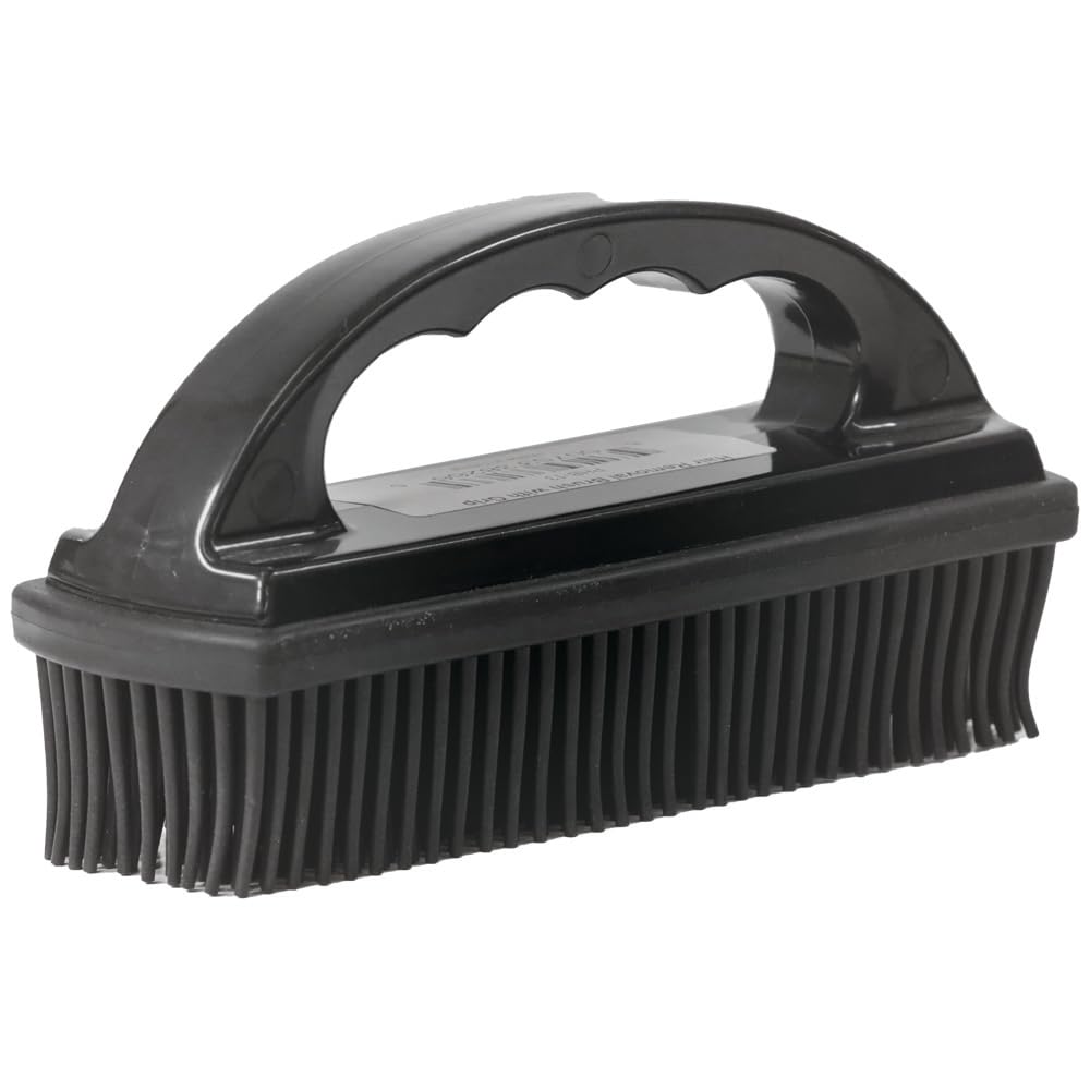 Hi-Tech Rubber Pet Hair Removal Brush with Grip - Reusable Dog & Cat Hair Remover for Car Seats, Upholstery & Carpets - Easy-Clean Rubber Bristles