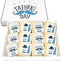 Fathers Day Cookies 12 Pack Party Favors Decorated | INDIVIDUALLY WRAPPED Sugar Cookies | Gift Basket Peanut & Nut Free Bulk