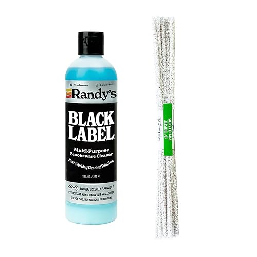 Randy's Black Label Cleaner with 10” Tapered Bristle Pipe Cleaners - All-in-One Cleaning Kit for Glassware, Glasstops, Ceramic, Metal
