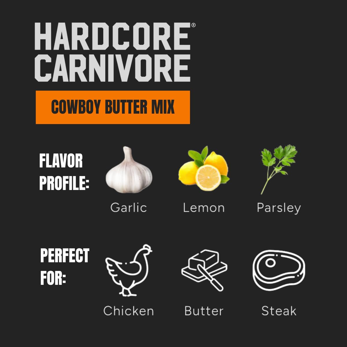 Hardcore Carnivore Cowboy and Hot Honey Butter Mix (Combo Pack) Seasonings for Making Flavorful Compound Butters