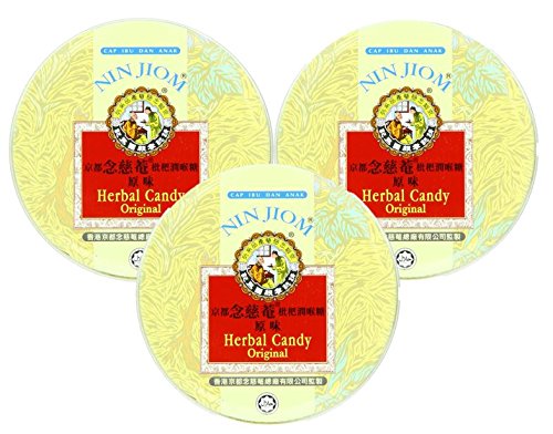 Nin Jiom Herbal Candy- 3 Tins (Original Flavor)