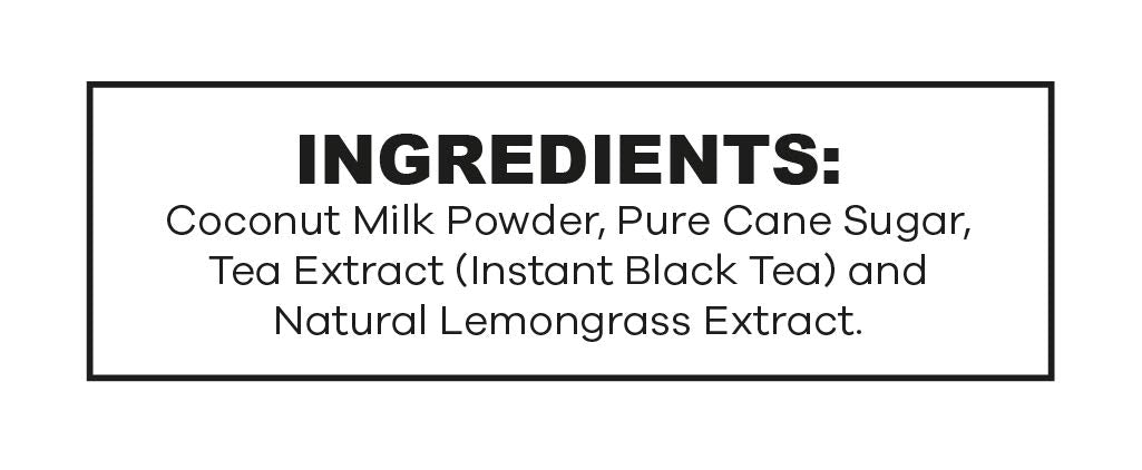 QuikTea Instant Vegan Lemongrass Chai Tea Latte - 10 Count, Refreshing lemongrass lift, low Caffeine, No artificial colors or preservatives, no dairy