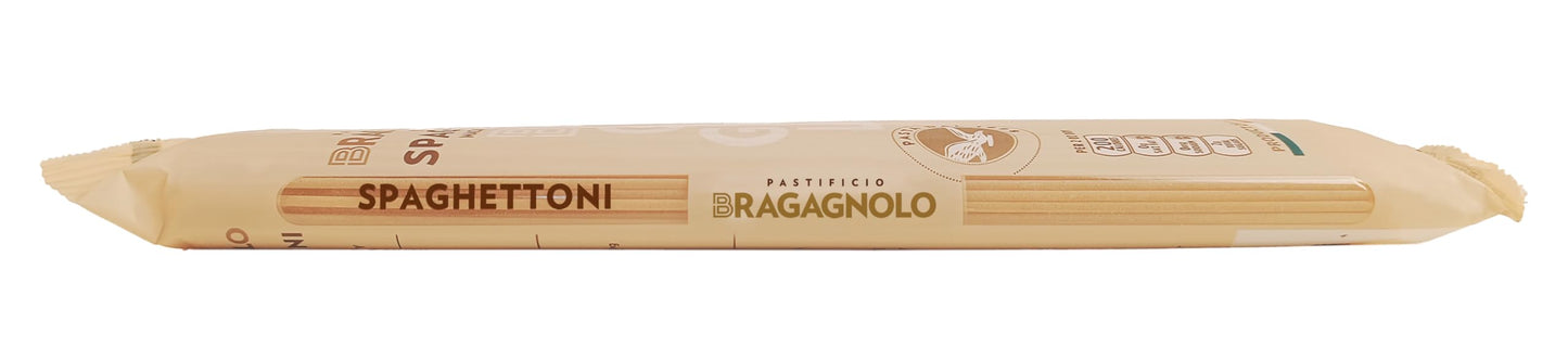 Pastificio Bragagnolo, Spaghettoni 805 Bronze-Drawn, 100% Italian Pasta, Made with Durum Wheat Semolina Flour, Non GMO (1 Pound Bag)