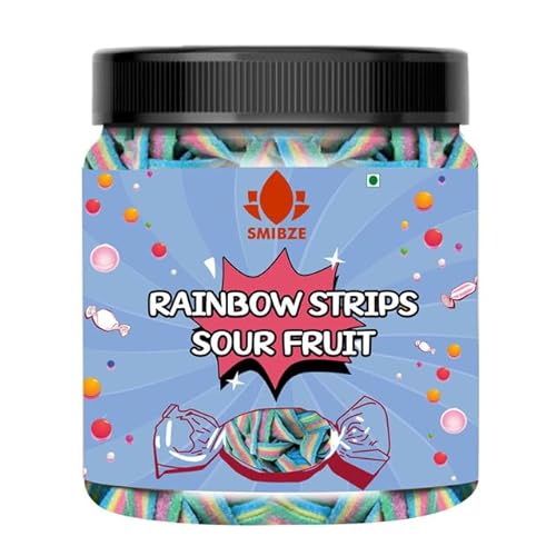 SMIBZE Natural Rainbow Strips Sour Fruit 150 GM (Pack of 1) SMIBZE