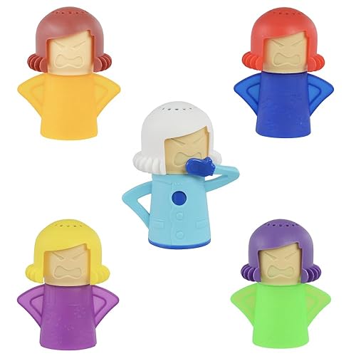 AUPLEX 5 PCS Angry Mama Microwave Cleaners & Cool Mama Fridge Odor Absorber, High temperature Steamer Cleaning Equipments, Refrigerator Moisture