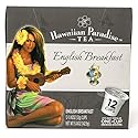 Hawaiian Paradise Tea (English Breakfast) Single Serve Cups 12 Count - Sustainably Produced in the USA - Compatible with Keurig K-Cup Brewers