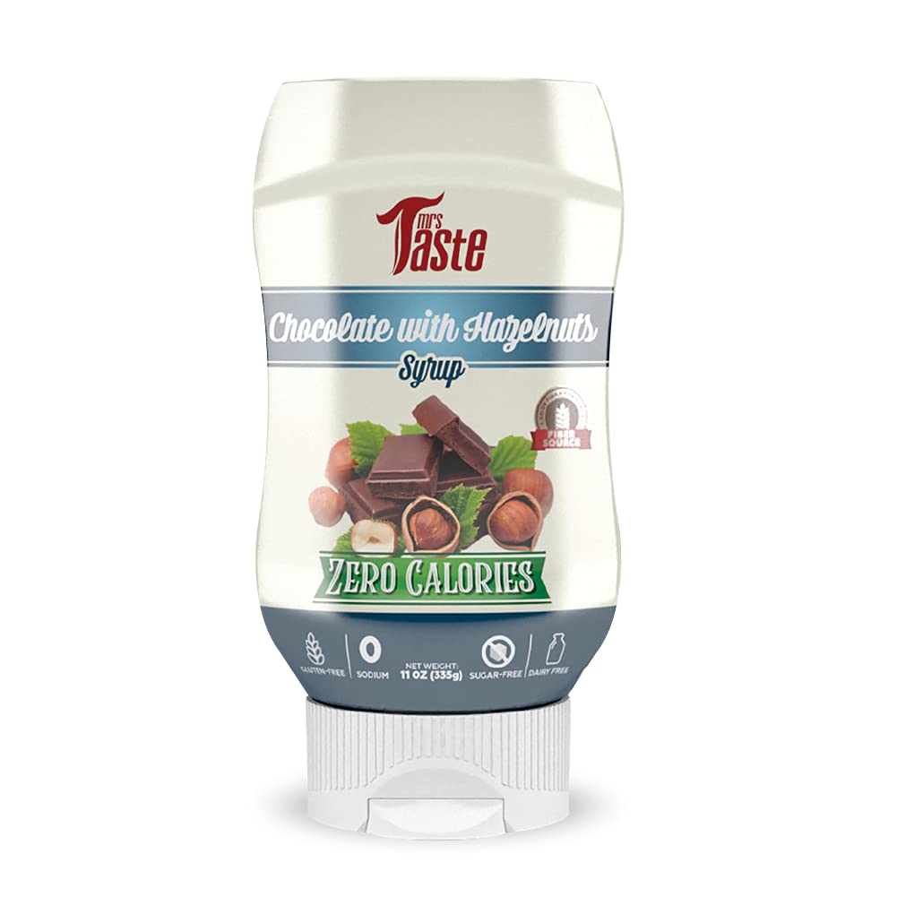 Mrs Taste Sugar Free Chocolate Hazelnut Syrup, Zero Calories, Zero Sodium, Zero Sugar, High Fiber, Keto Friendly, Paleo Friendly, Condiments