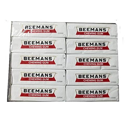 Beeman's Chewing Gum, 10 Packs, 5 Sticks per Pack