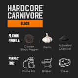 Hardcore Carnivore Black: Activated Charcoal Meat Seasoning Rub (58 oz Mega Pack) Texas-Made, Blend for Steak, Brisket, Burgers, BBQ, Grilling