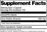 Gum Arabic (Acacia) - 450 mg (100 Capsules, ZIN: 520437)