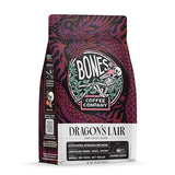 Bones Coffee Company Dragon's Lair - Dark Roast Coffee - Ground - Low-Acid Arabica Coffee Beans - South/Central America and Indonesia Grown