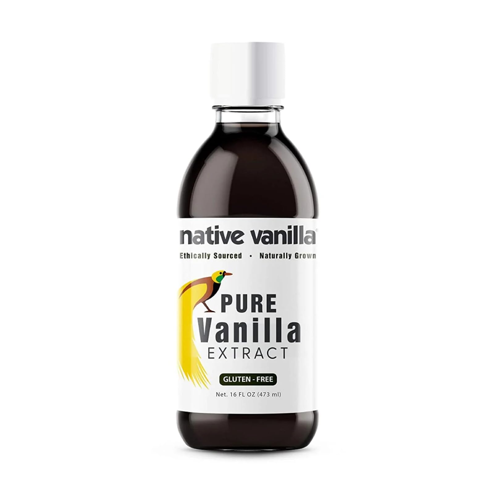 16 oz Pure Vanilla Extract - 100% Real Vanilla Extract - For Cooking, Drinks & Desserts - 100% Vegan, Sugar Free & Kosher - Non-GMO & Gluten-Free