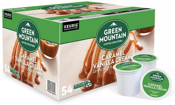 Green Mountain Coffee Roasters Caramel Vanilla Cream Keurig Single-Serve K-Cup pods, Light Roast Coffee