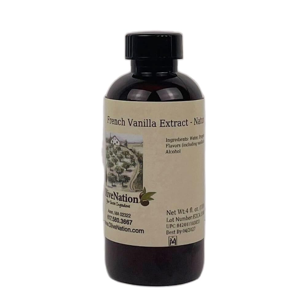 OliveNation French Vanilla Flavoring Extract, Deep Rich Flavoring for Baked Goods, Cakes, Frosting, Fillings, PG Free, Non-GMO, Gluten Free, Kosher
