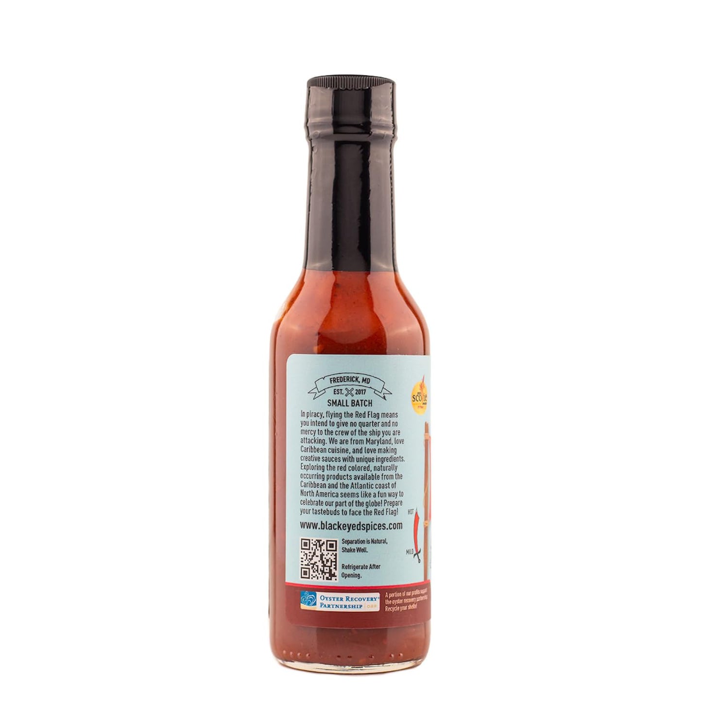Red Flag By Black Eyed Susan Spice Co., Firey Hot Sauce With Flavors of Trinadad Scorpion Pepper Mash, Hibiscus Powder & Apple Cider Vinegar, Made