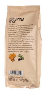 Compagnia Sanremo Cripsina with Olive 6.17 oz, Pack of 2, Product of Italy, Crunchy Gourmet Snack, Perfect with Cheese, Versatile & Delicious