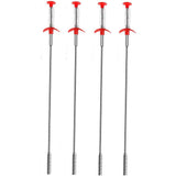 Kaxich Drain Clog Remover, 4pcs Stainless Steel Hair Catcher Clog Remover 23.6 Inch Spring Pipe Dredging Cleaning Tools Drain Relief Sewer Hair