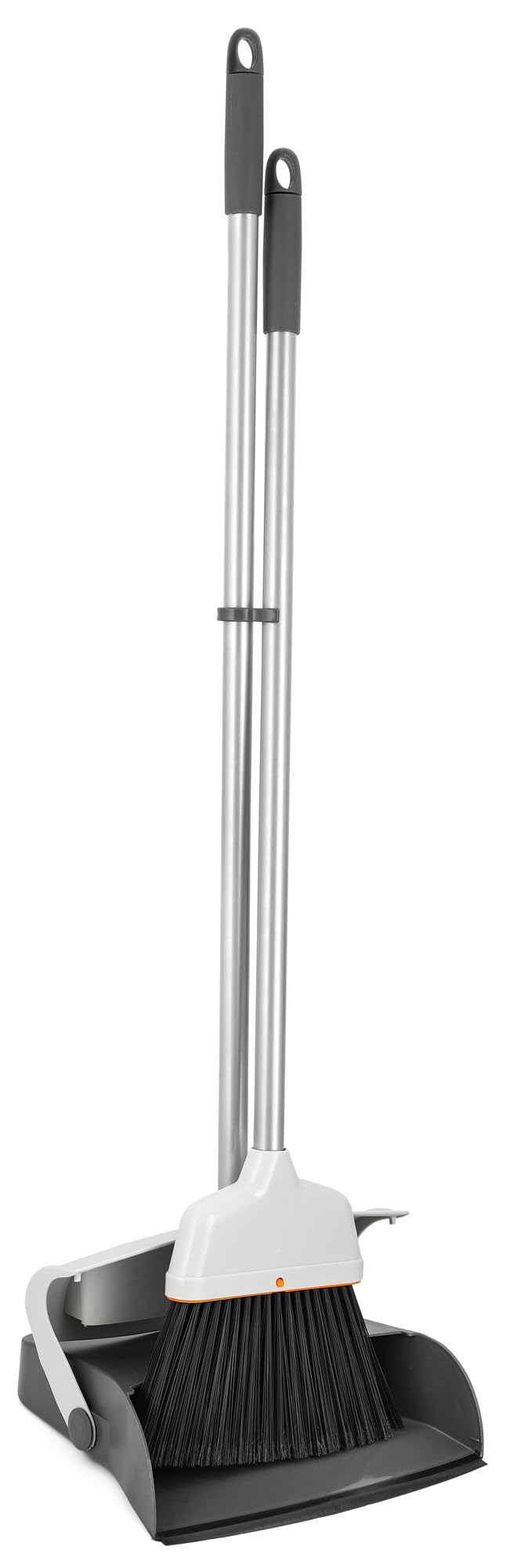 Superio Duty Slim Upright Broom and Dustpan Set, Grey 38 X 4 X 13