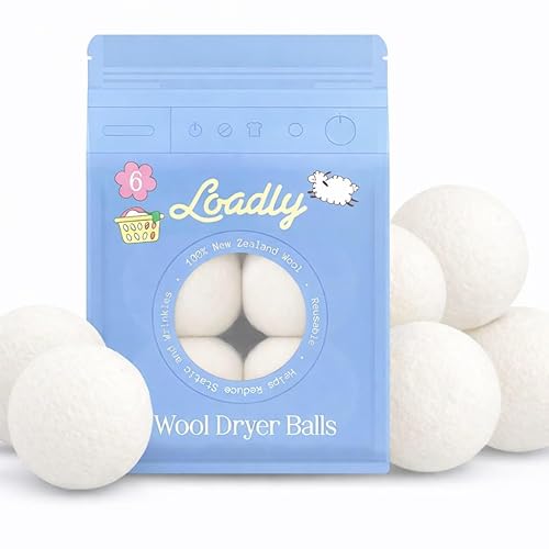 Premium Wool Dryer Balls - XL 6-Pack, 100% New Zealand Wool, Organic & Reusable, Natural Fabric Softener Alternative, Reduces Static, Wrinkles