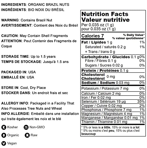 Food to Live - Organic Brazil Nuts, 2 Pounds Non-GMO, Raw, Whole, No Shell, Unsalted, Kosher, Vegan, Keto, Paleo Friendly, Bulk, Trail Mix Snack, Good