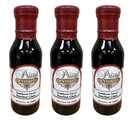 Prissy's of Vidalia Southern Sweet Bourbon Glaze - Award-Winning Bourbon Sauce for Salmon, Pork, & Chicken - Small-Batch Gourmet Sweet Bourbon
