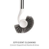 simplehuman Toilet Brush with Caddy, Stainless Steel, White