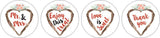 Darling Souvenir 190 Pcs White Pre-Wedding Celebration Candy Drop Stickers - Self-Adhesive Mini Chocolate Wrappers for Bridal Shower, Bride Tribe