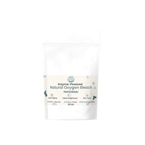 GLAT Group Enzyme-Powered Natural Oxygen Bleach (Powder) - Patchouli | Chlorine-Free Stain Remover & Laundry Whitener | Safe for Colors, Septic, Baby