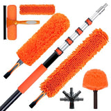 20FT High Reach Duster Cleaning Kit with 5-13 FTExtension Pole, High Ceiling Fan Cleaner Duster Tool for Fan Blades, Extendable Reusable Cobweb