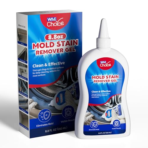 W&E Choice Mold Stain Remover Gel Cleaner for Shower, Bathroom Tile Grout and Caulk - Heavy Duty Mildew Stain Cleaner for Front Load Washing Machine